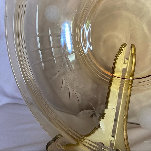 Amber Glass Large Serving Platter Plate - Picture 6 of 9